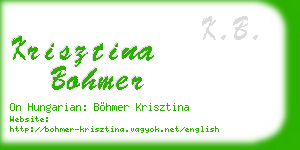 krisztina bohmer business card